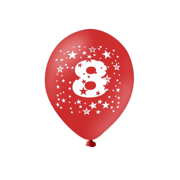 Balony kolorowe z cyfrą 8
