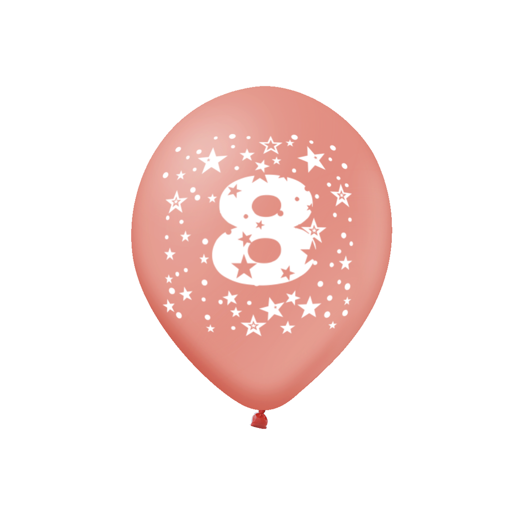 Balony kolorowe z cyfrą 8
