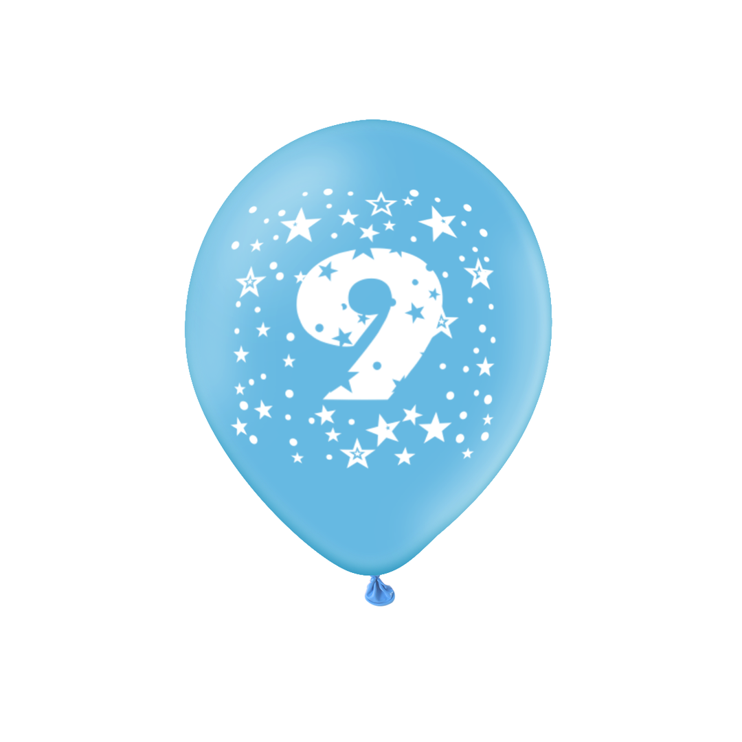 Balony kolorowe z cyfrą 9