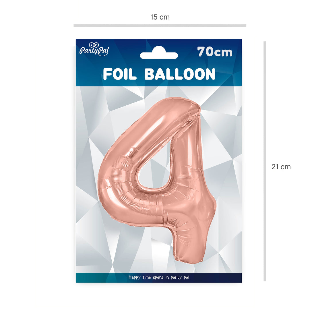 Balon foliowy cyfra 4 rose gold 70cm