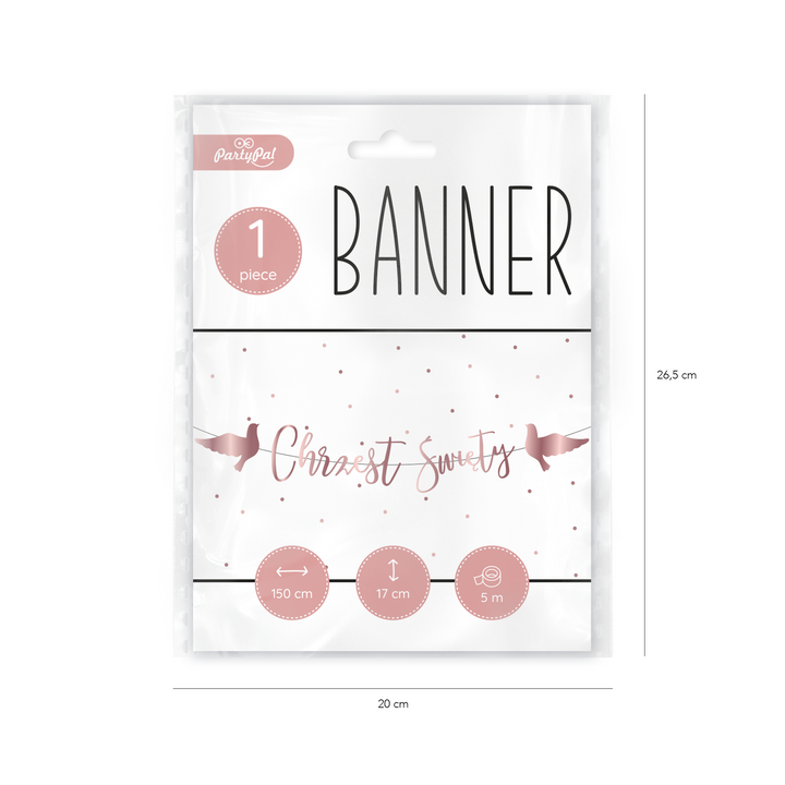 Baner Chrzest Święty rose gold 150cm