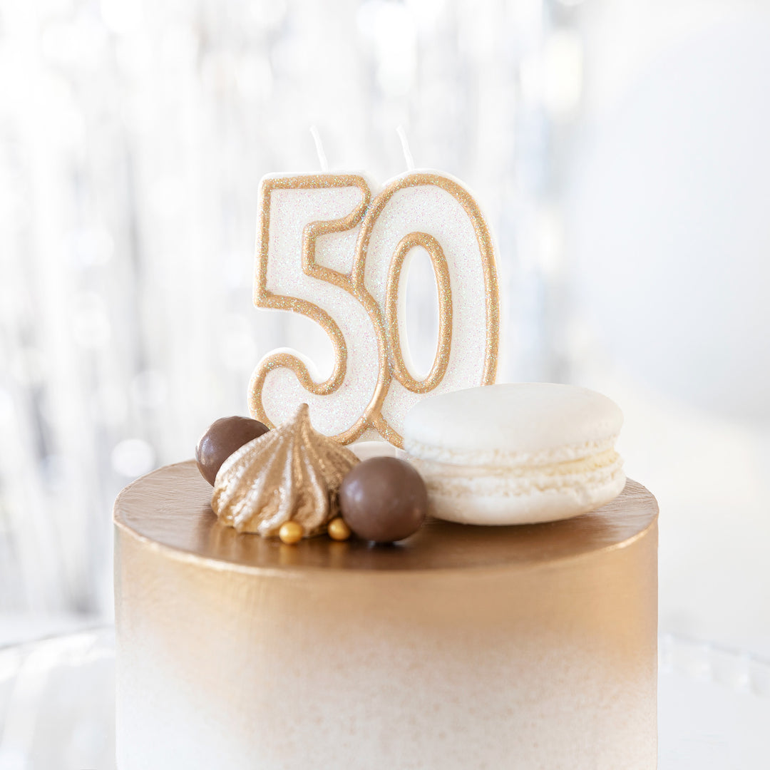 Świeczka cyfra złota 50
