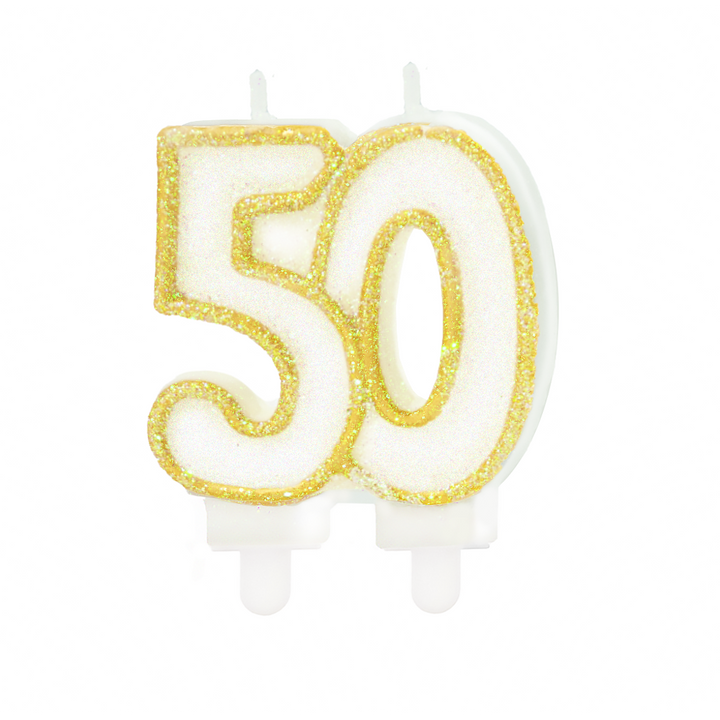 Świeczka cyfra złota 50