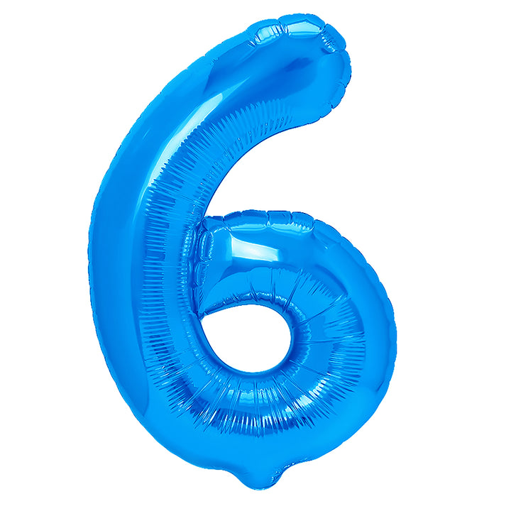 Balon foliowy cyfra 6 ciemnoniebieski 40cm