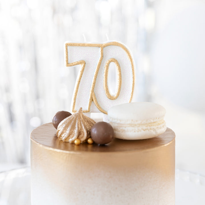 Świeczka cyfra złota 70