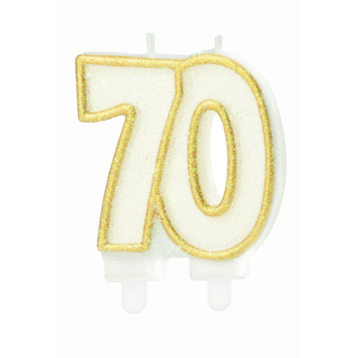 Świeczka cyfra złota 70