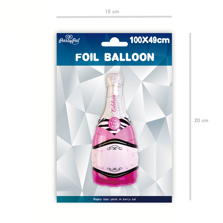 Balon foliowy Szampan różowy 49x100cm