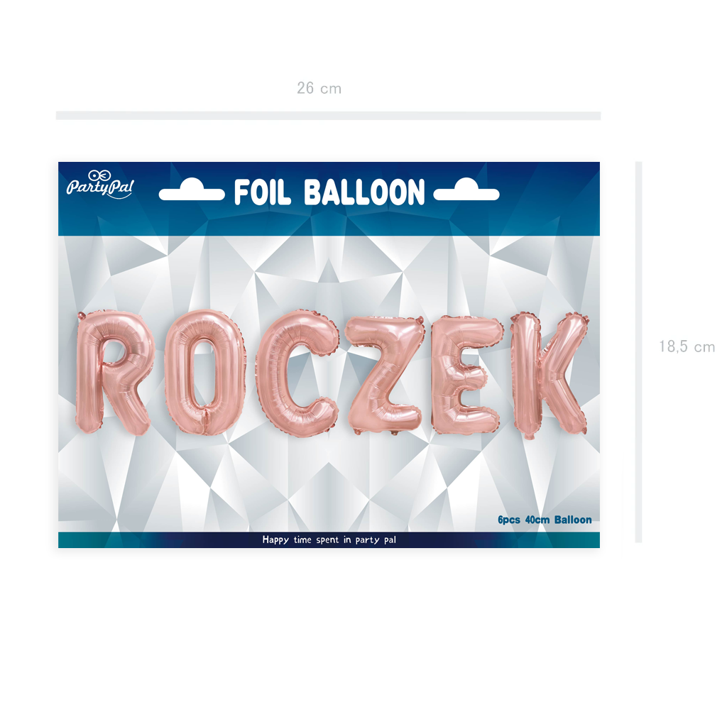 Balon foliowy napis ROCZEK rose gold