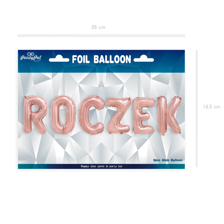 Balon foliowy napis ROCZEK rose gold
