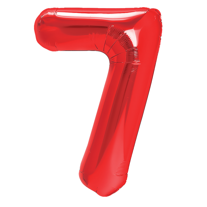 Balon foliowy cyfra 7 czerwony 40cm N