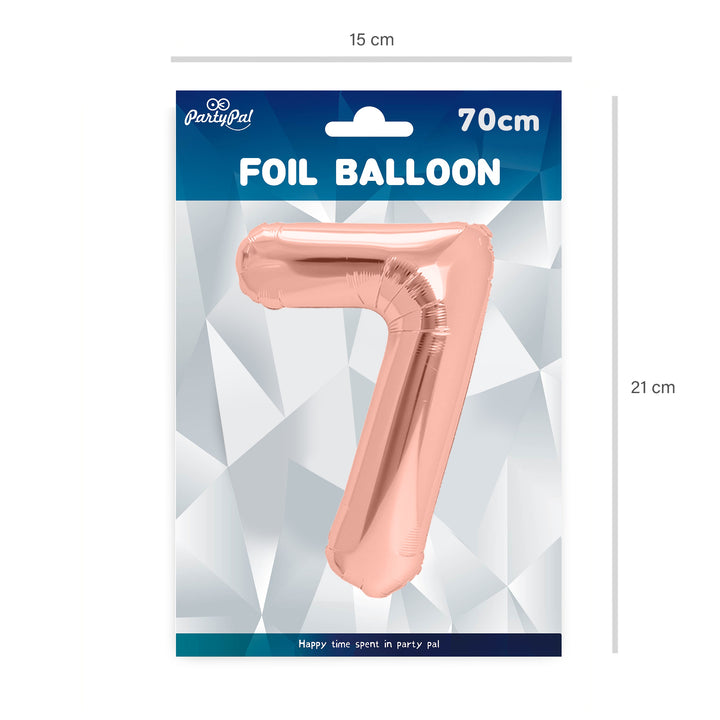 Balon foliowy cyfra 7 rose gold 70cm