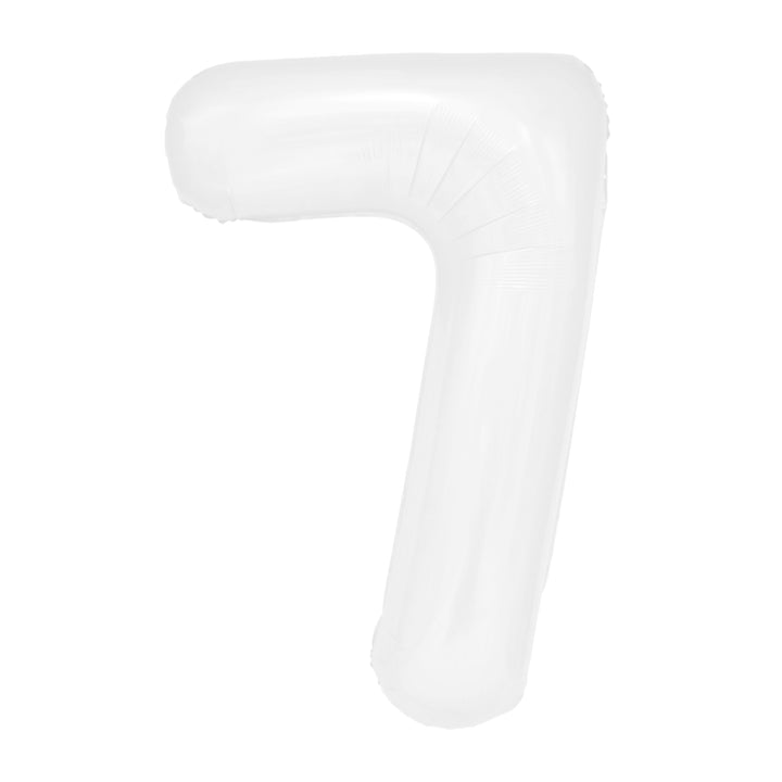 Balon foliowy cyfra 7 biały 100cm - OUTLET