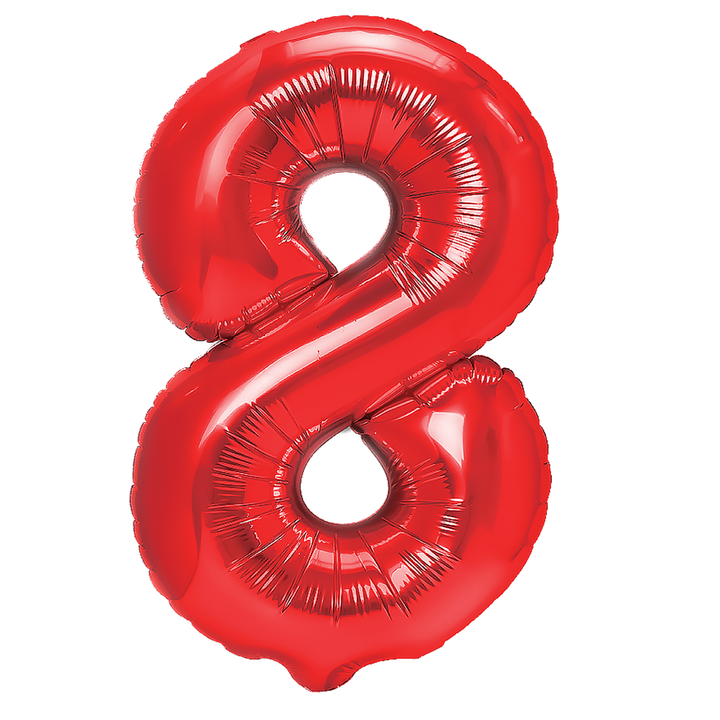 Balon foliowy cyfra 8 czerwony 40cm N