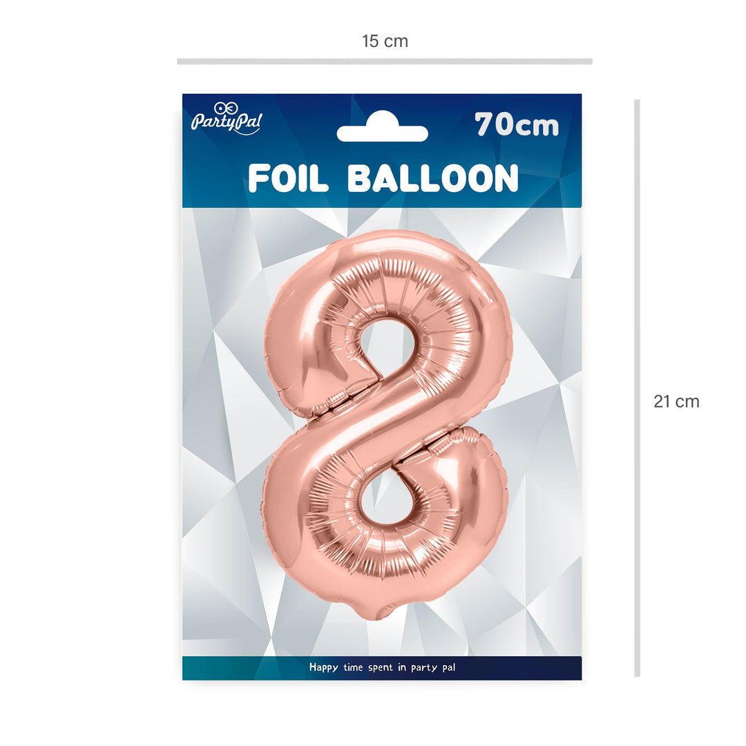 Balon foliowy cyfra 8 rose gold 70cm