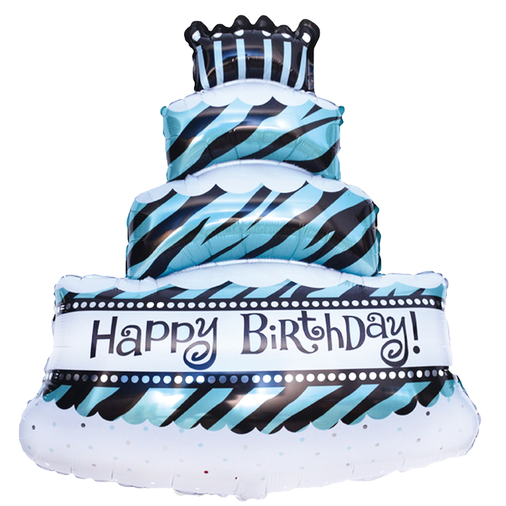 Balon foliowy Tort niebieski 69x98cm - OUTLET