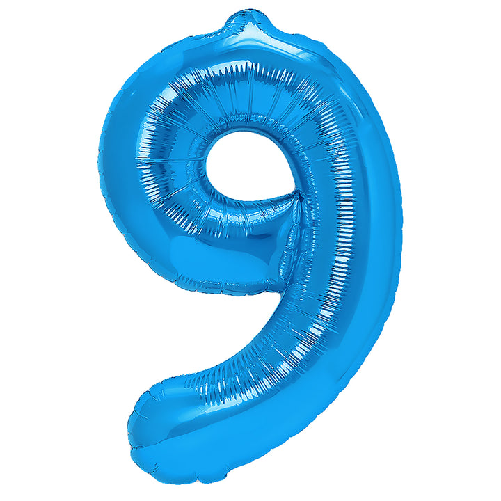 Balon foliowy cyfra 9 ciemnoniebieski 40cm