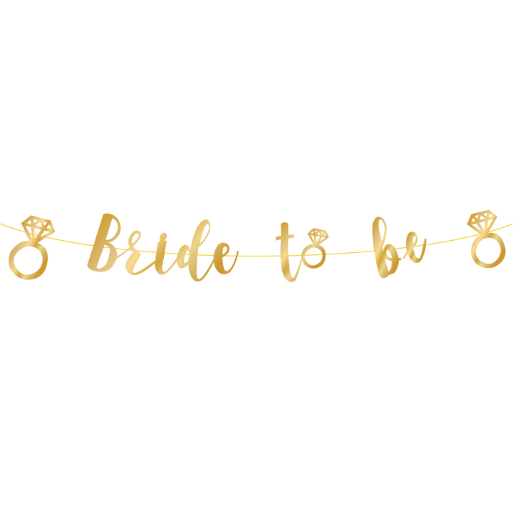 Baner na wieczór panieński Bride to be złoty 150cm