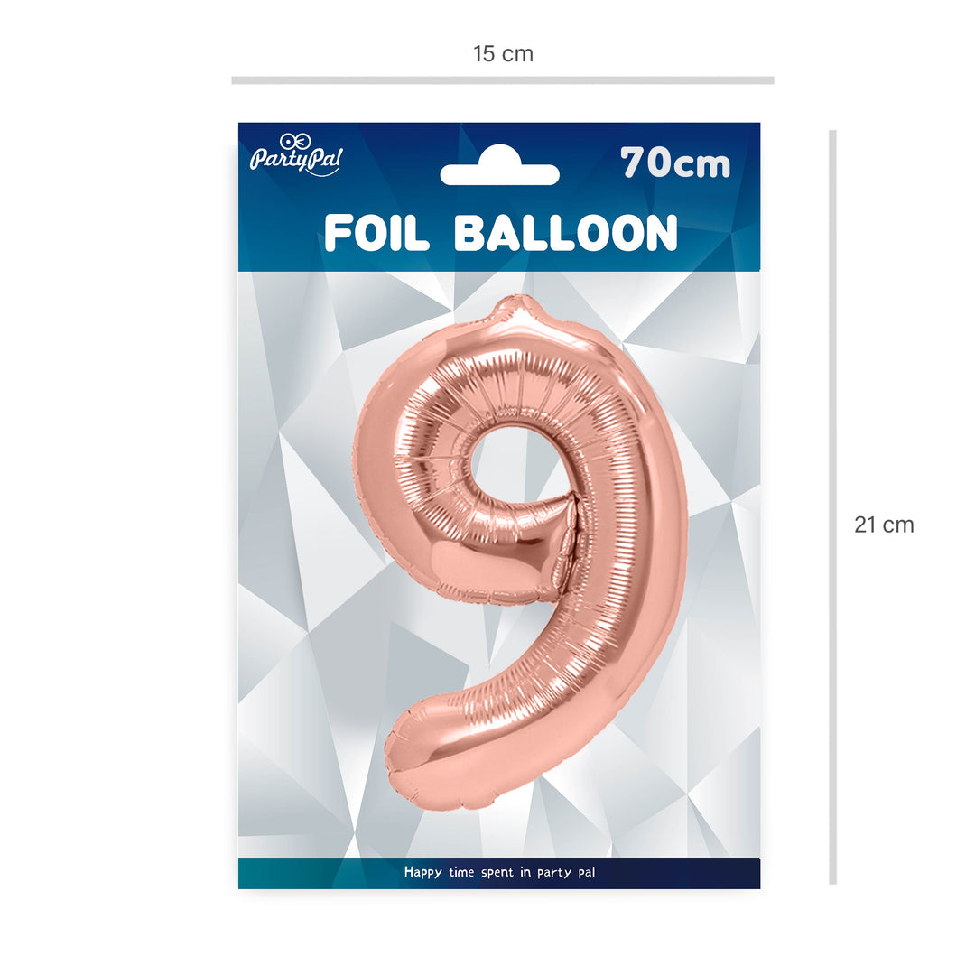 Balon foliowy cyfra 9 rose gold 70cm