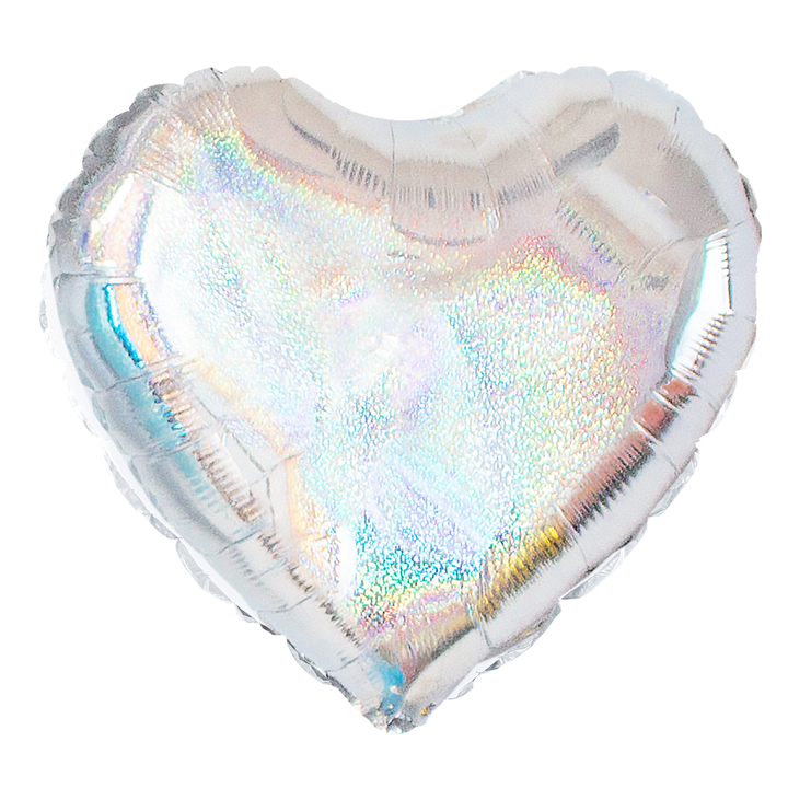 Folioilmapallo Heart holografinen hopea 18 tuumaa