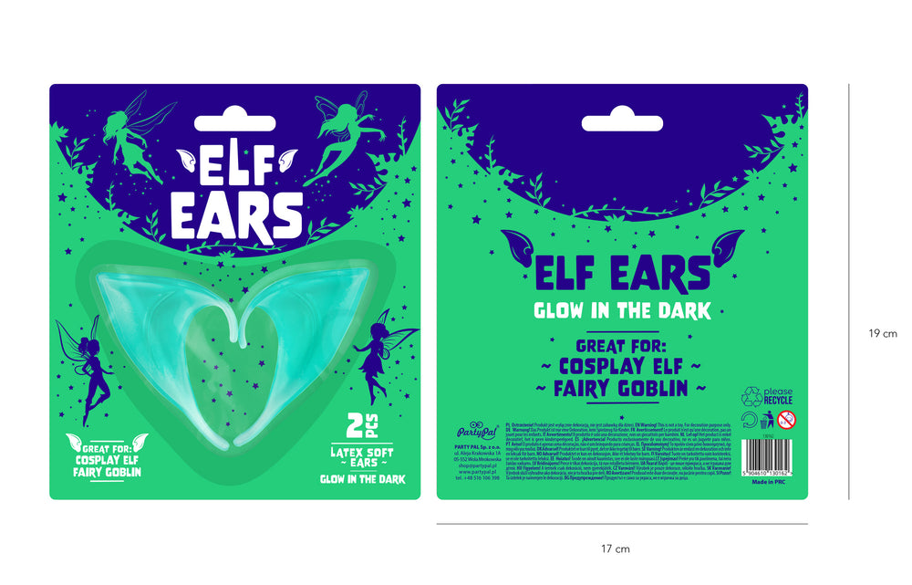 Uszy Elfa Halloween fluorescencyjne opakowanie