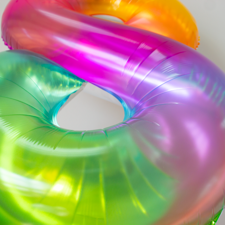 Balon foliowy cyfra 4 tęczowy 100cm