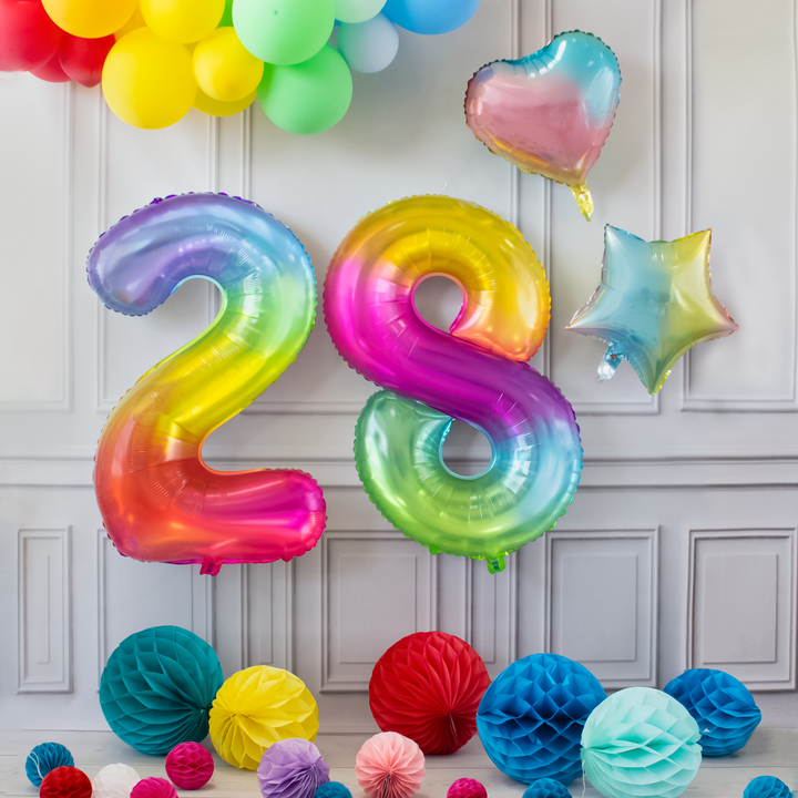 Balon foliowy cyfra 1 tęczowy 100cm