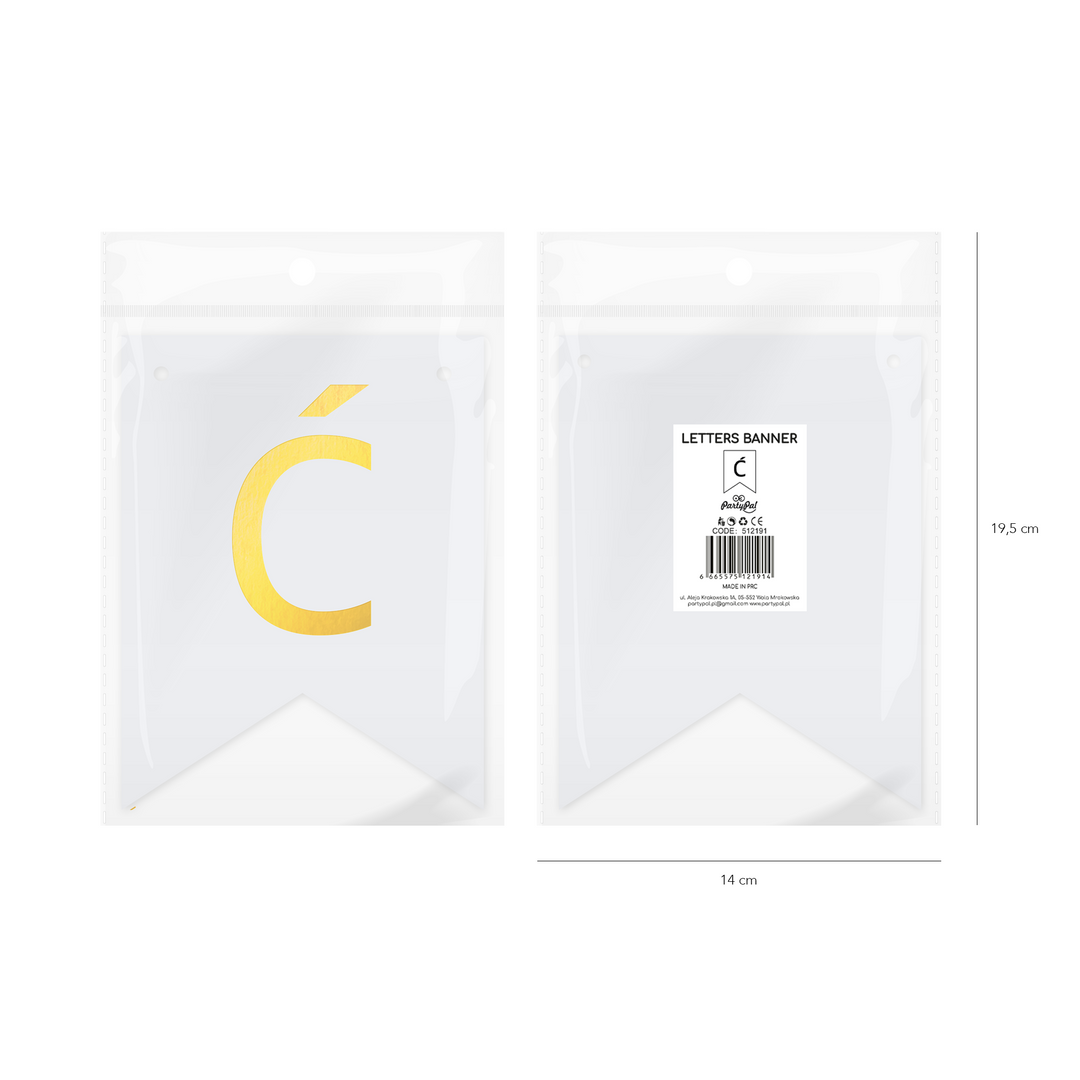Baner DIY 16 cm - literka Ć