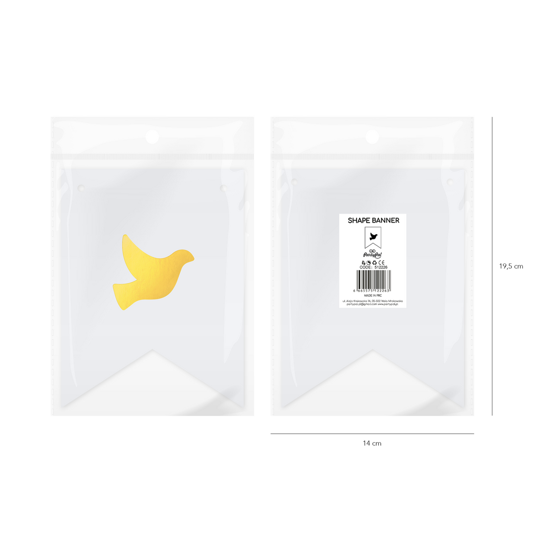 Baner DIY 16 cm - kształt ptak prawy