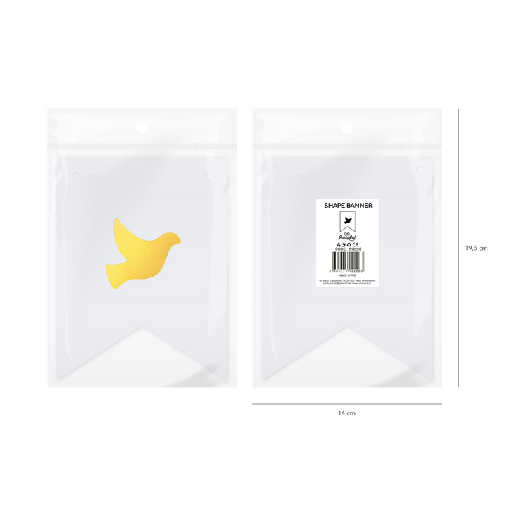 Baner DIY 16 cm - kształt ptak prawy