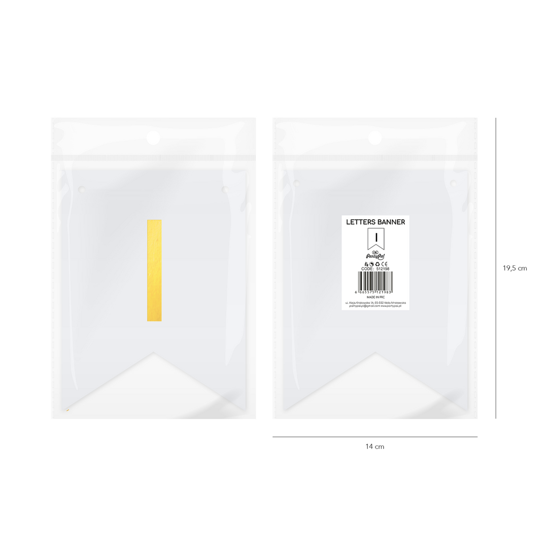 Baner DIY 16 cm - literka I