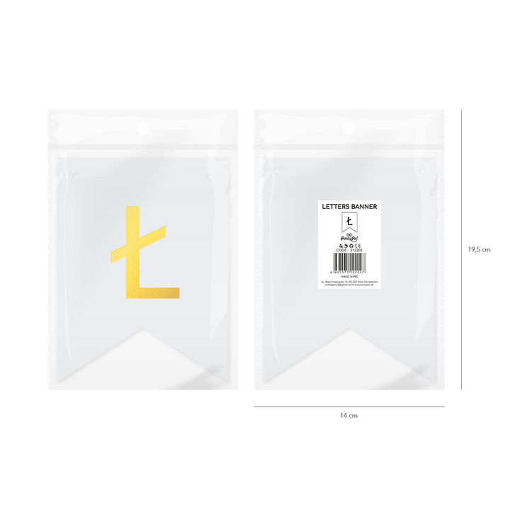 Baner DIY 16 cm - literka Ł