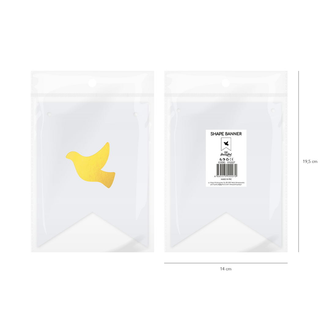Baner DIY 16 cm - kształt ptak lewy