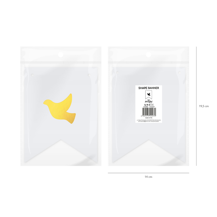 Baner DIY 16 cm - kształt ptak lewy