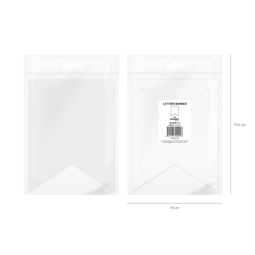 Baner DIY 16 cm - biały