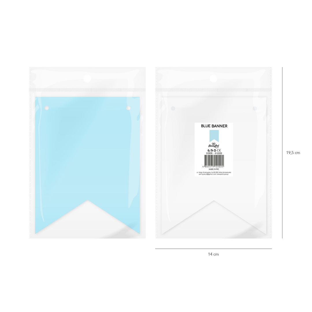 Baner DIY 16 cm - niebieski