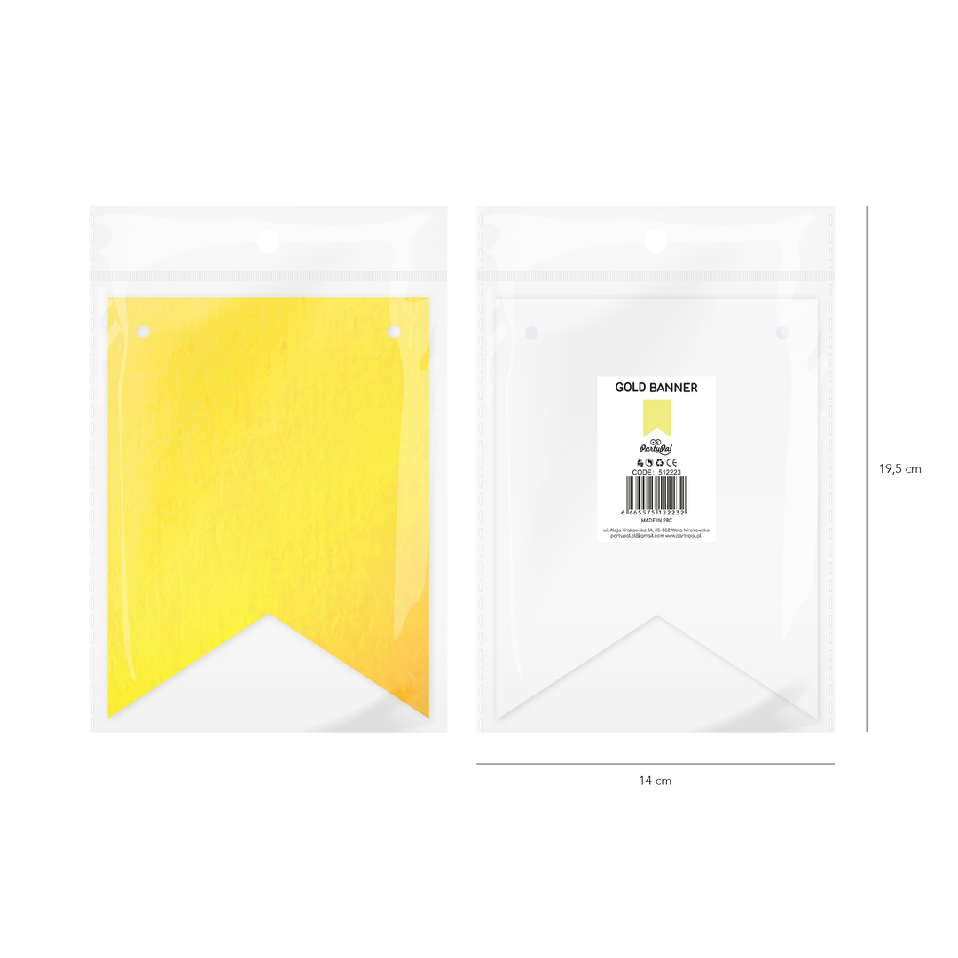 Baner DIY 16 cm - złoty