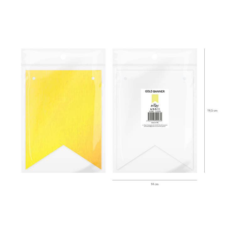 Baner DIY 16 cm - złoty