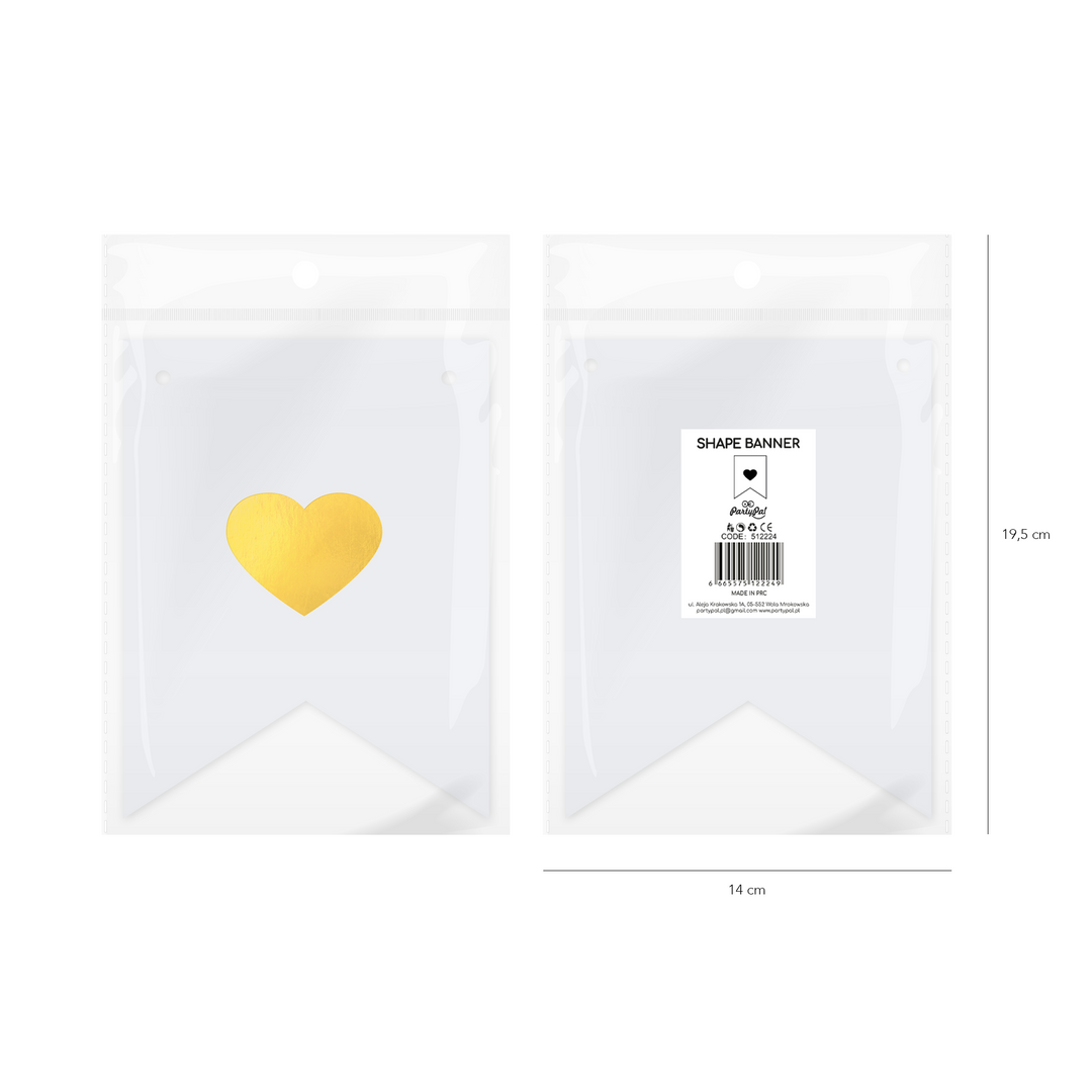 Baner DIY 16 cm - kształt serce
