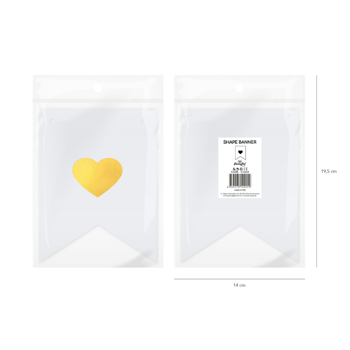 Baner DIY 16 cm - kształt serce