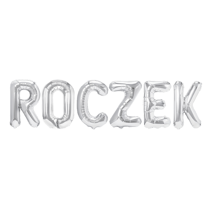 Balon foliowy napis ROCZEK srebrny