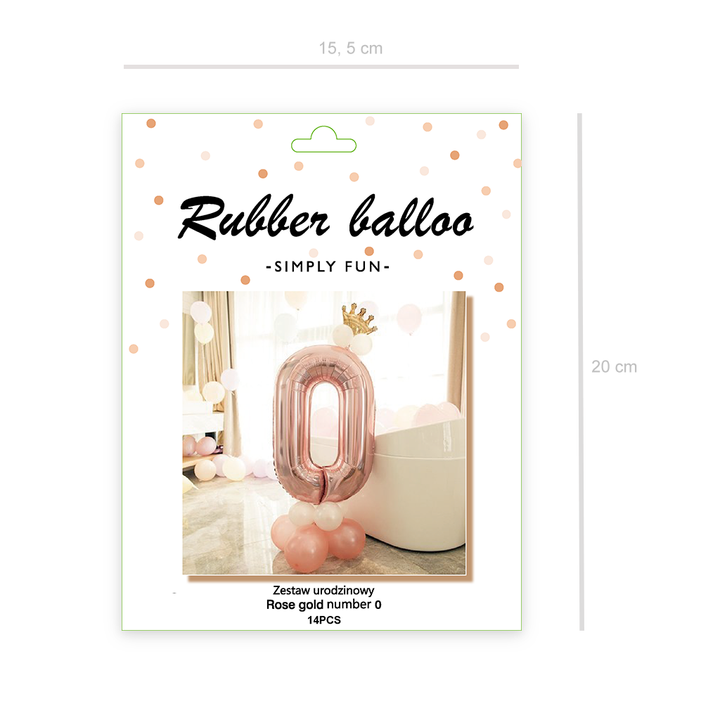 Zestaw balonów rose gold 0