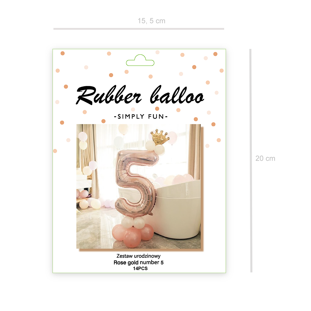 Zestaw balonów rose gold 5