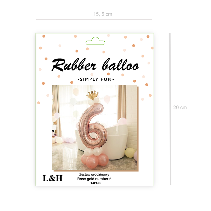 Zestaw balonów rose gold 6