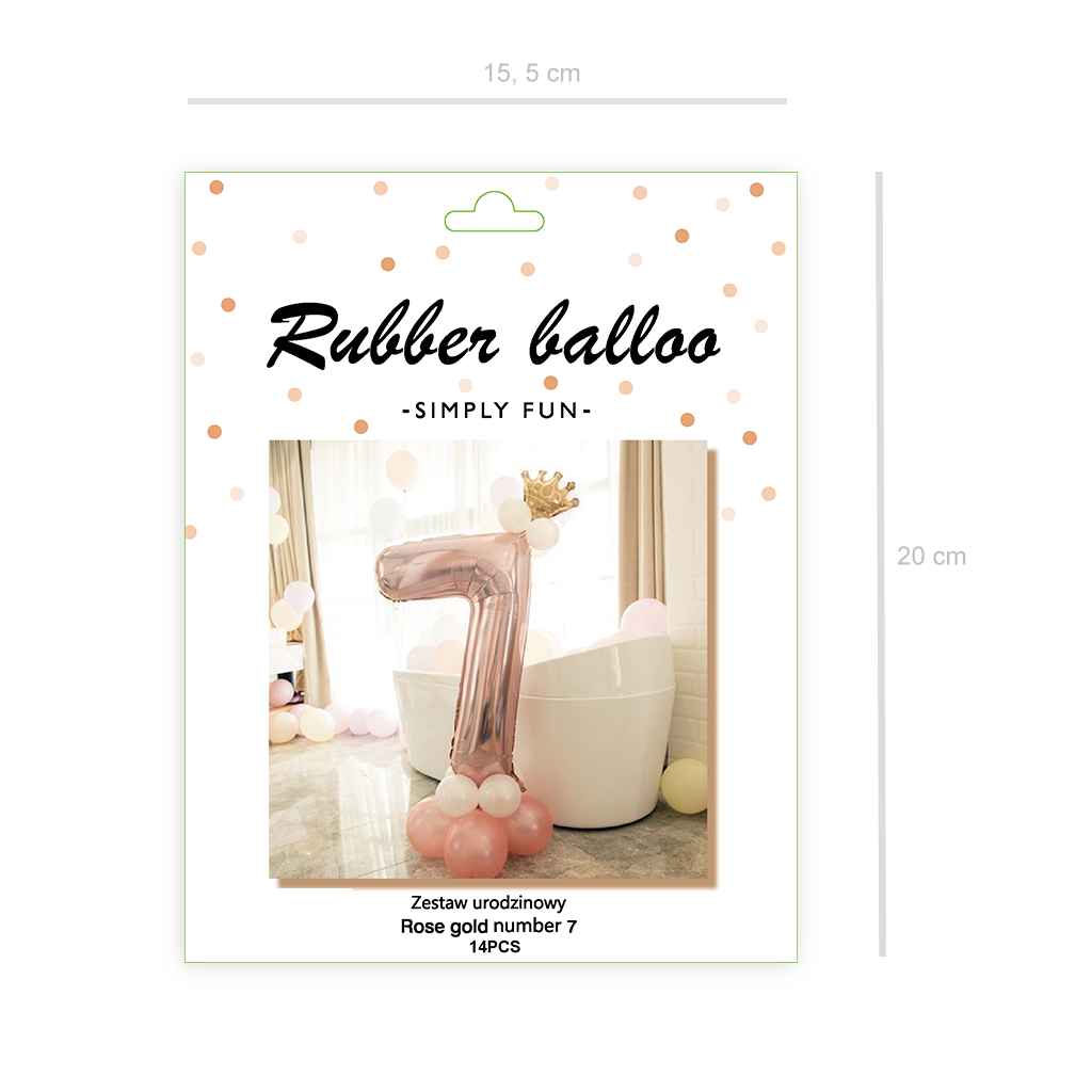 Zestaw balonów rose gold 7