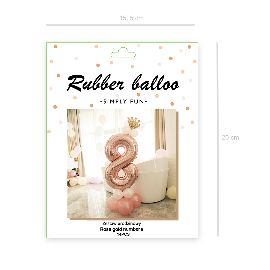 Zestaw balonów rose gold 8