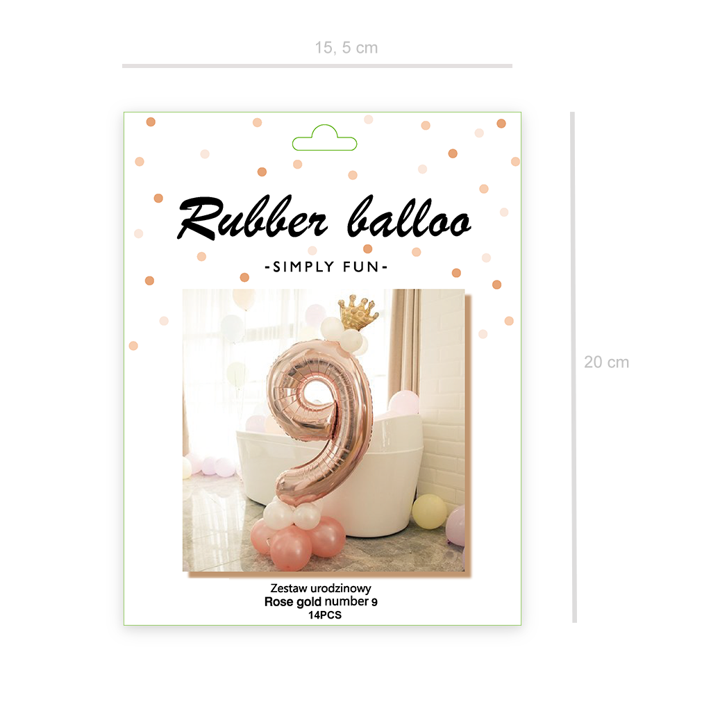 Zestaw balonów rose gold 9