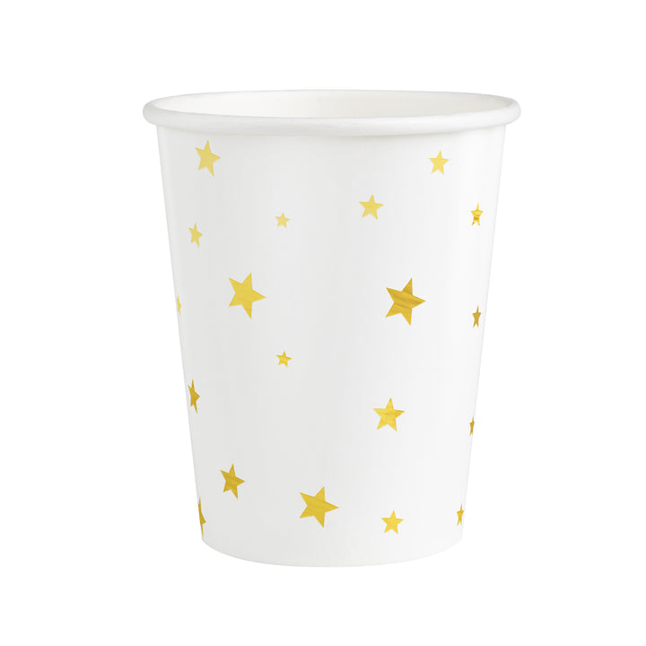 Kubek biały w złote gwiazdki 220ml 6szt.