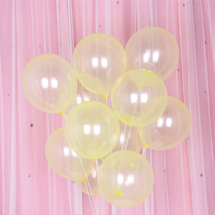 Balony transparentne jasne żółte 10cali 12szt.