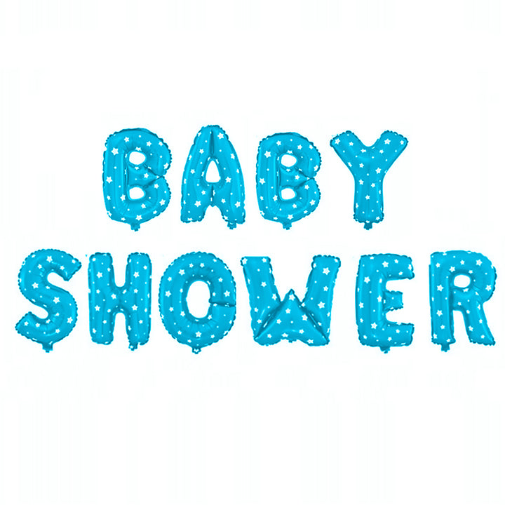 Balon foliowy BABY SHOWER niebieski w gwiazdki