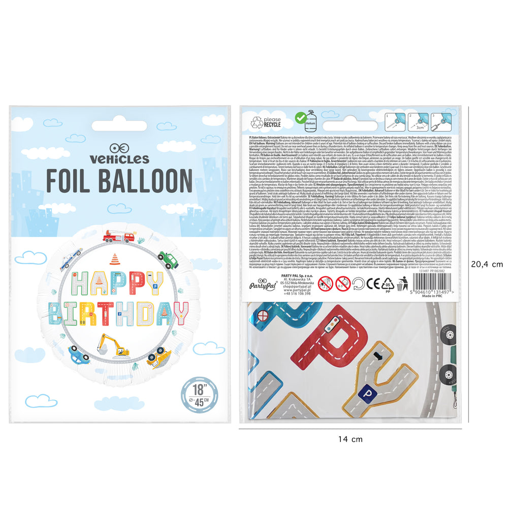 Balon foliowy z kolekcji Auta - opakowanie